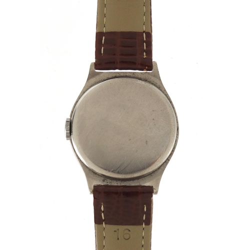 710 - Vintage gentleman's Omega military style wristwatch with subsidiary dial, 3cm in diameter