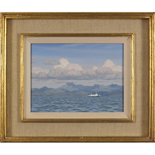 751 - Christopher Hankey - Seascape off Morar, oil on board, John Nevill Gallery labels verso, mounted and... 