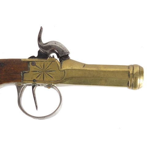 288 - Early 19th century Belgium percussion pocket pistol, 14cm in length