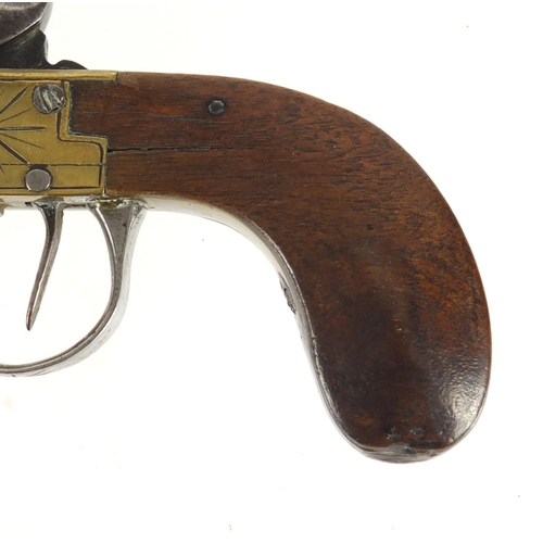 288 - Early 19th century Belgium percussion pocket pistol, 14cm in length