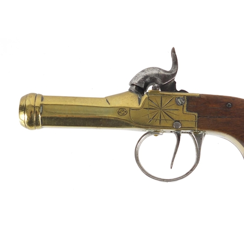 288 - Early 19th century Belgium percussion pocket pistol, 14cm in length