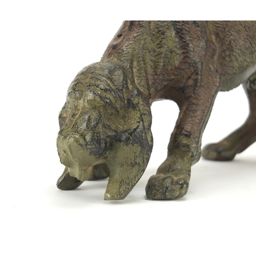 281 - Cast iron model of a bloodhound, 24cm in length