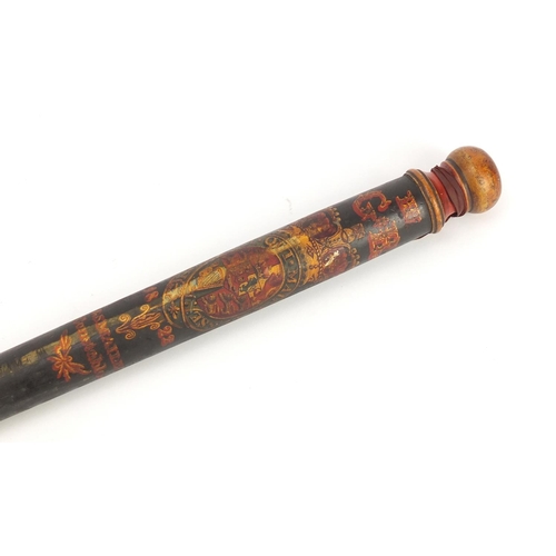 70 - Early 19th century hand painted police truncheon with crest, inscribed J Smaiales Constable, 56cm le... 