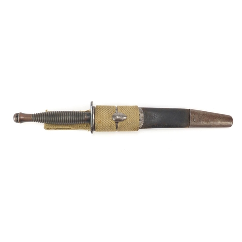 273 - Military Interest Fairburn Sykes fighting knife with sheath, 29.5cm in length