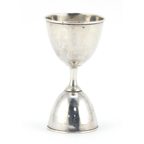 597 - Victorian silver double ended egg cup, indistinct makers mark, Birmingham 1903, 10.5cm high, 49.8g