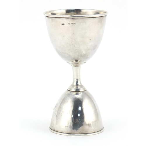 597 - Victorian silver double ended egg cup, indistinct makers mark, Birmingham 1903, 10.5cm high, 49.8g