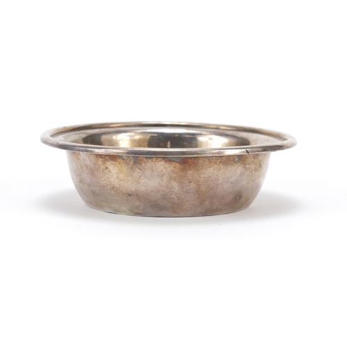 253 - German military interest silver plated bowl with DR crest impressed marks on the base, 10.5cm diamet... 