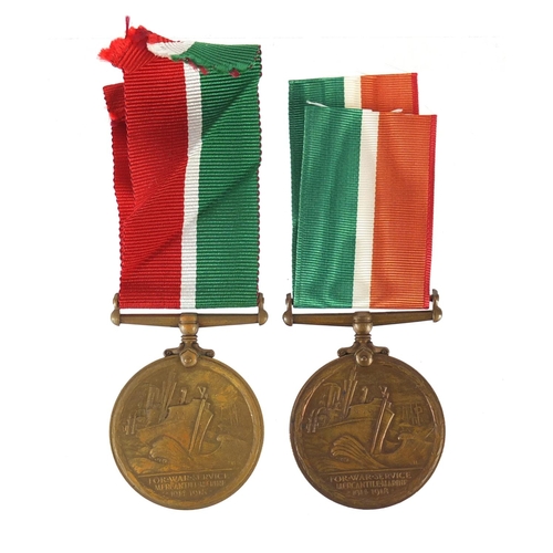 230 - Two George V Mercantile Marine War Service medals awarded to W FORSTER and FREDERICK B. LUCAS