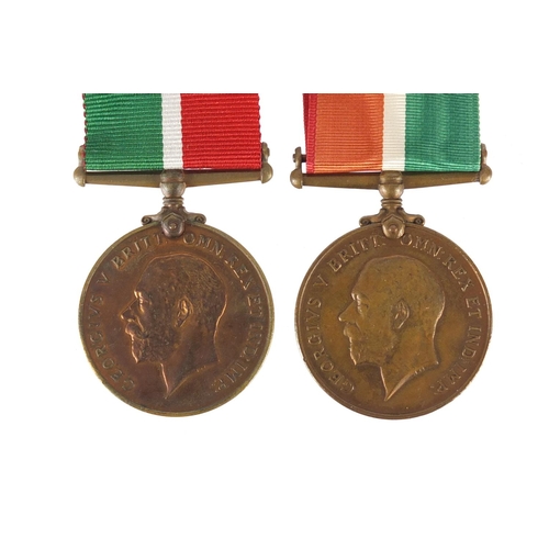 230 - Two George V Mercantile Marine War Service medals awarded to W FORSTER and FREDERICK B. LUCAS