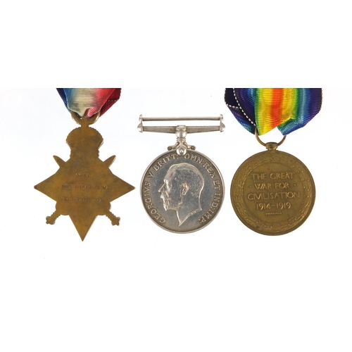 229 - British military World War I trio with Mons Star, awarded to 9275 PTE.T.FOULSTON.K.O.SCO.BORD.