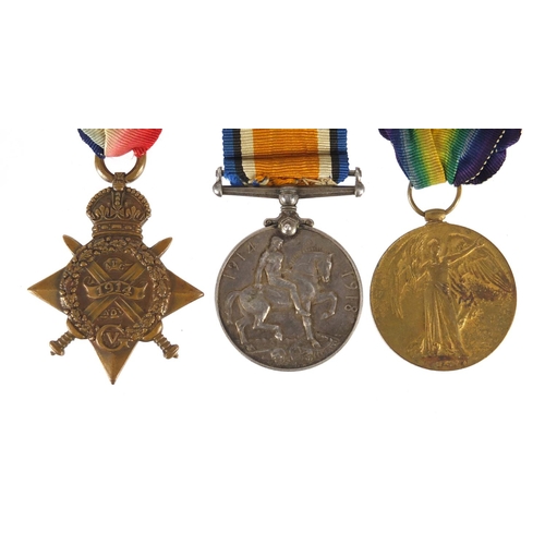 223 - British military World War I trio with Mons Star and 5th Aug-22 Nov 1914 bar, awarded to 4478 PTE.W.... 