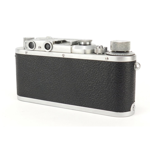 36 - Leica model III camera body with Summar F=5cm 1:2 lens and leather case
