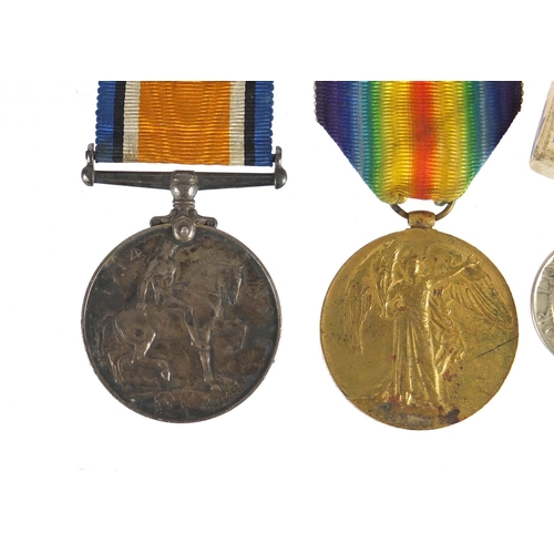 215 - British Military World War I pair with lapel, awarded to 3-23419PTE.A.J.BRYANT.RIF.BRIG.