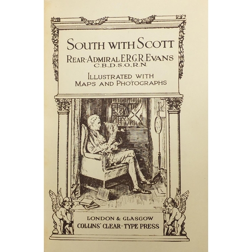 172 - South With Scott by Admiral Evans, book with sip case illustrated with maps and photographs, publish... 