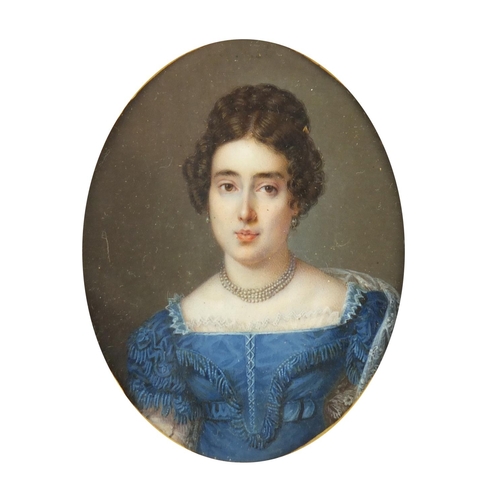 7 - 19th century oval hand painted portrait miniature of Harriet Robertson, daughter of Daniel and Anna ... 