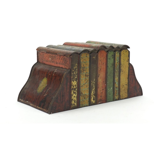 77 - Vintage Huntley & Palmers biscuit tin in the form of a stack of books, 22.5cm wide