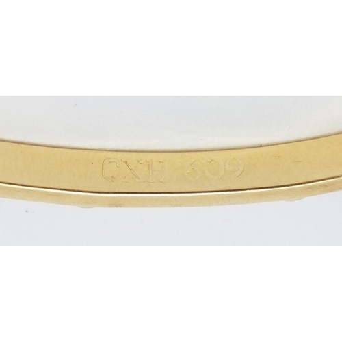 672 - ** WITHDRAWN ** 18ct gold Cartier Love bangle with box and certificate, numbered CXH609, the bangle ... 