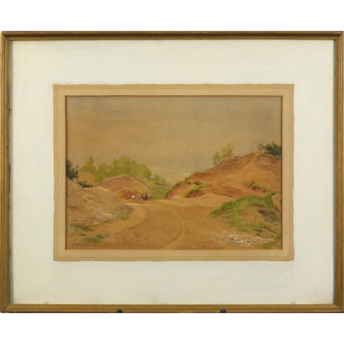 842 - Arthur Blackburn - Country scene, watercolour, mounted and framed, 33.5cm x 23.5cm