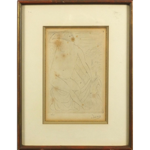 906 - Andre Derain - Nude figures bathing, pencil signed etching, limited edition 5/15, inscribed verso, m... 