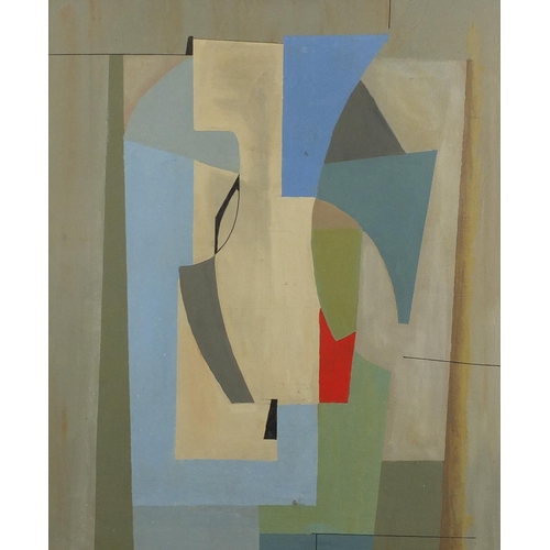 750 - Attributed to Ben Nicholson - Abstract composition, oil onto canvas, inscribed verso, framed, 60cm x... 