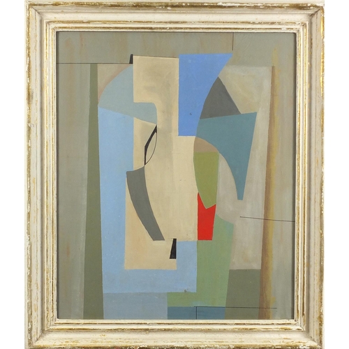 750 - Attributed to Ben Nicholson - Abstract composition, oil onto canvas, inscribed verso, framed, 60cm x... 