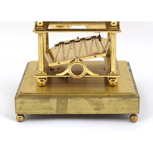 1 - Gilt Brass Congreve rolling ball clock by Dent and Co of London, with fusee movement and three chapt... 