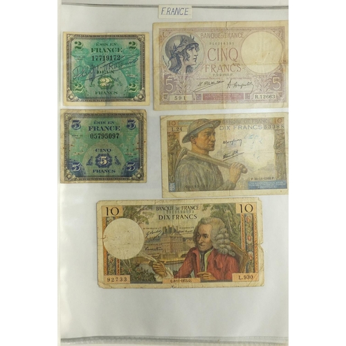 203 - Album of world bank notes arranged in an album including China, Austria, Cambodia and Germany