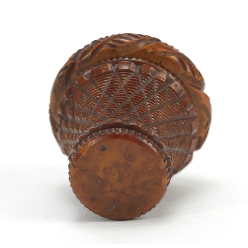 43 - 19th century carved coquilla nut nutmeg grater, 6cm high