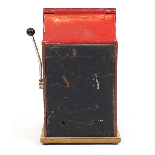 147 - Vintage one armed bandit slot machine, 69cm H x 40.5cm W x 39.5cm D