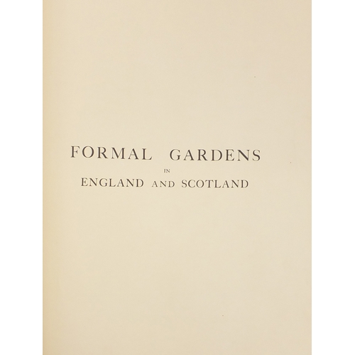 167 - Formal gardens in England and Scotland, leather bound hardback book by H. Iniga Triggs, published Lo... 