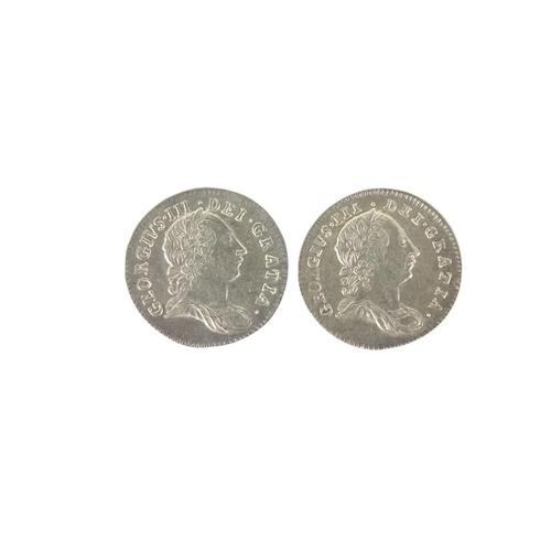 182 - Two George III 1762 Maundy three pence's