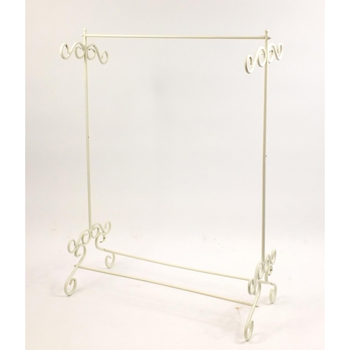 82 - Cream metal clothes rail, 137cm H x 100cm W