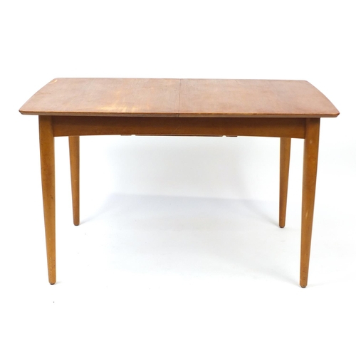 143 - Vintage teak extending dining table, 72cm H x 122cm W (folded) x 83cm D