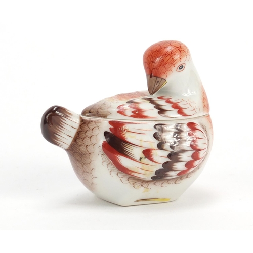 2279 - Herend of Hungary hand painted porcelain pot and cover in the form of a bird, 7.5cm high