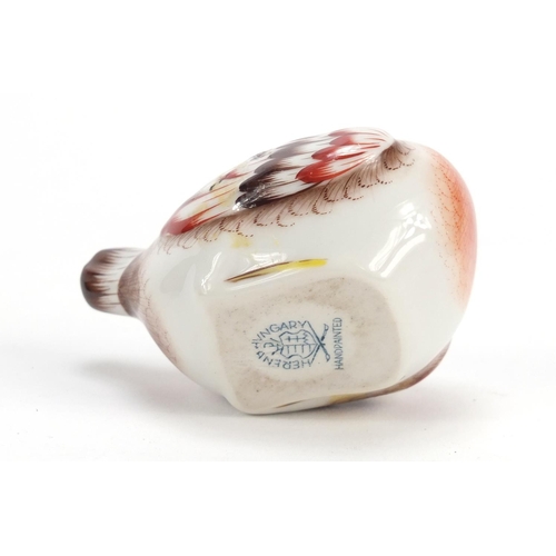 2279 - Herend of Hungary hand painted porcelain pot and cover in the form of a bird, 7.5cm high