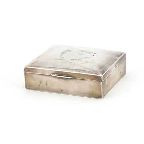 598 - Edwardian rectangular silver cigarette box by Stuart Clifford & Co, London 1905, 9cm in length, 235.... 