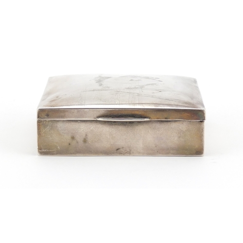 598 - Edwardian rectangular silver cigarette box by Stuart Clifford & Co, London 1905, 9cm in length, 235.... 