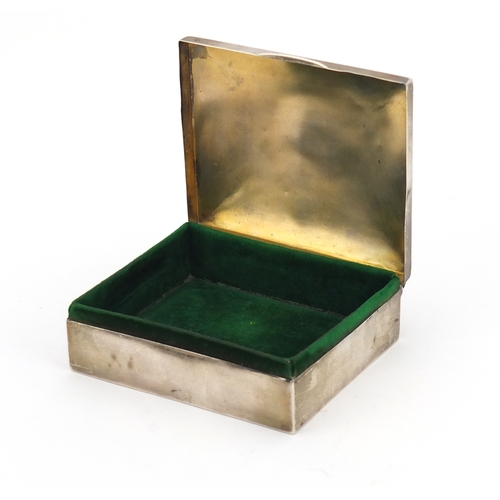 598 - Edwardian rectangular silver cigarette box by Stuart Clifford & Co, London 1905, 9cm in length, 235.... 