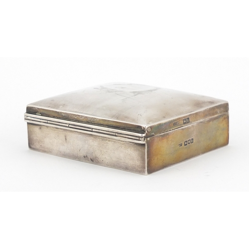 598 - Edwardian rectangular silver cigarette box by Stuart Clifford & Co, London 1905, 9cm in length, 235.... 