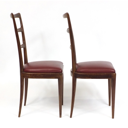 2006 - Pair of 1950's Italian hardwood dining chairs by Paolo Buffa, 97cm high