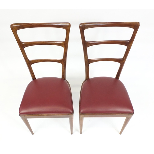2006 - Pair of 1950's Italian hardwood dining chairs by Paolo Buffa, 97cm high