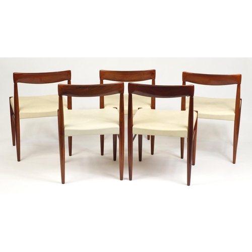 2026 - Five vintage Danish dining chairs by Henry W Klein for Bramin, each 75.5cm high