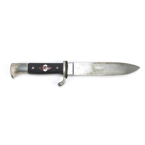 268 - German Military interest Hitler Youth dagger with sheath and impressed marks to the blade, 26cm in l... 