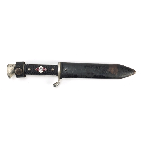 268 - German Military interest Hitler Youth dagger with sheath and impressed marks to the blade, 26cm in l... 