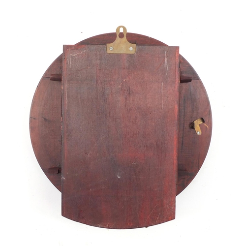 2013 - RAF style mahogany cased wall clock with fusée movement and painted dial, 33cm diameter