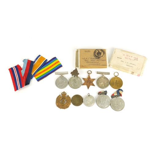 212 - British Military World War I and World War II medal group including a pair awarded to 15526PTE.F.J.F... 