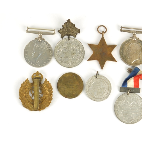 212 - British Military World War I and World War II medal group including a pair awarded to 15526PTE.F.J.F... 