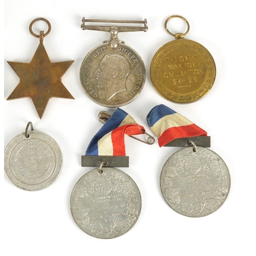 212 - British Military World War I and World War II medal group including a pair awarded to 15526PTE.F.J.F... 