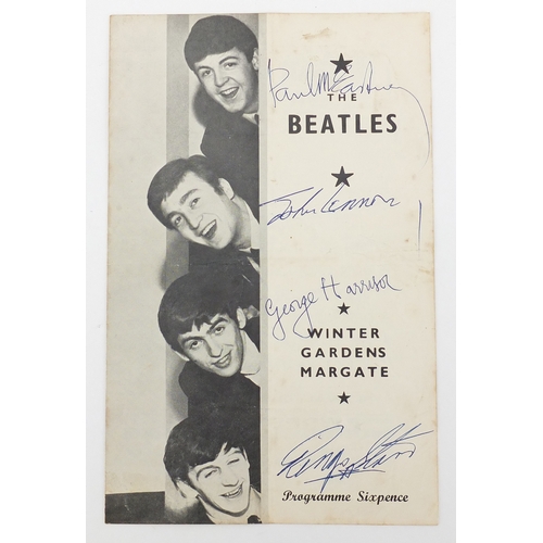 155 - The Beatles ephemera comprising the Winter Gardens Margate programme signed in ink by Paul McCartney... 