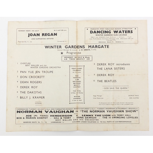 155 - The Beatles ephemera comprising the Winter Gardens Margate programme signed in ink by Paul McCartney... 